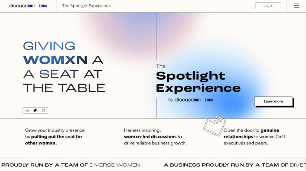 The Spotlight Experience by Discussion Box homepage