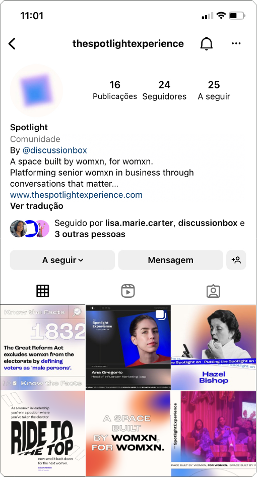 The Spotlight Experience by Discussion Box social media feed