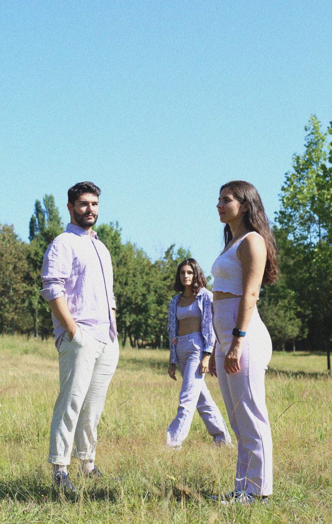 Team trepa on a park with blue sky